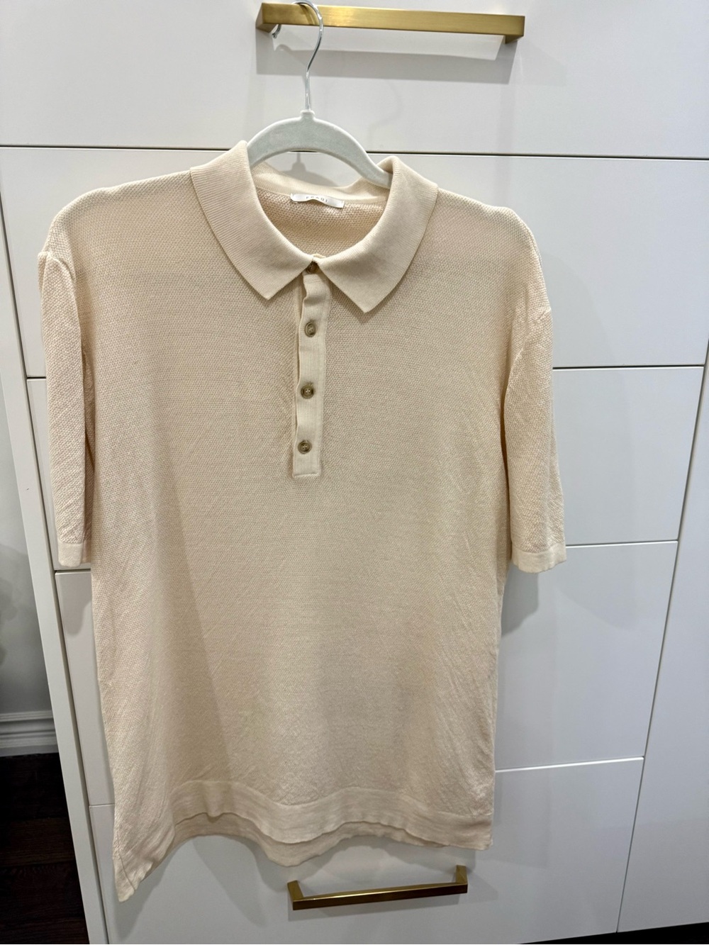 Fradi men’s cream polo top 100% cotton made in Italy, size XL, fits L